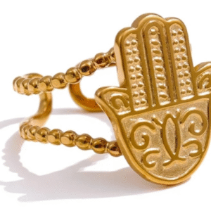 Inicio anillo acero inoxidable mano turca